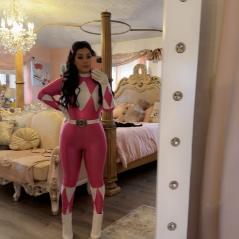 Pink and White Costume Bodysuit